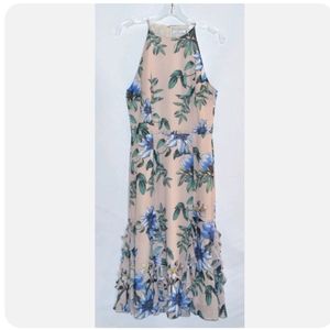 COOPER ST Womens Floral Tropical Halter Dress Ruffles US 4